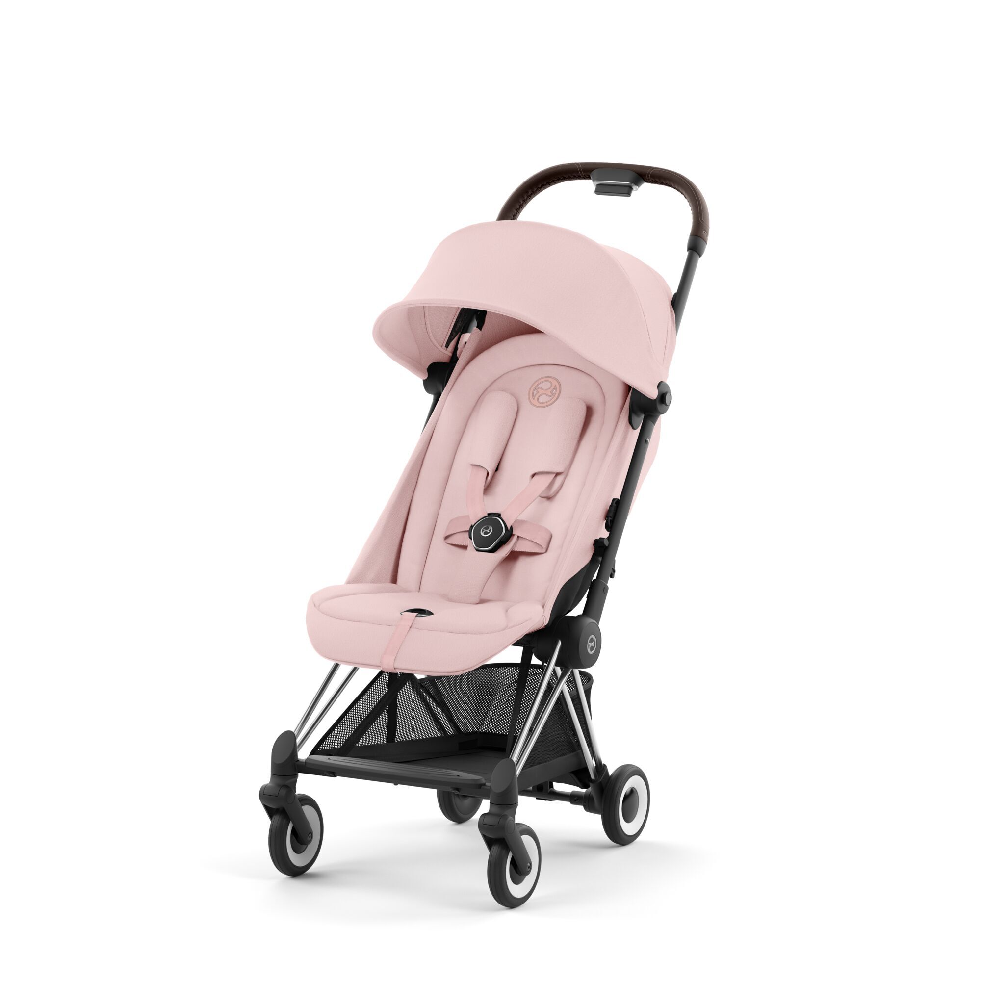 Cybex Carucior ultracompact Coya, Peach Pink cadru Dark Brown