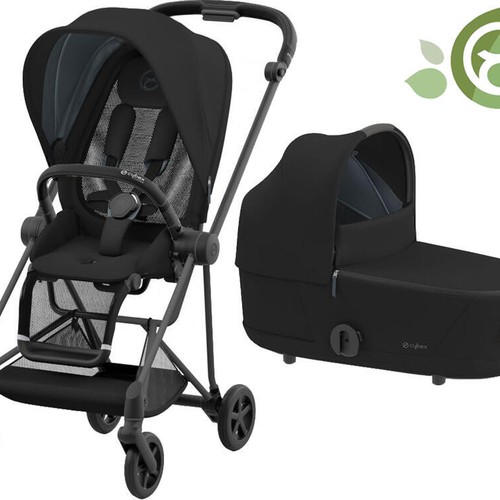 Carucior 2 in 1 Cybex Mios cadru Chrome Brown, Onyx Black