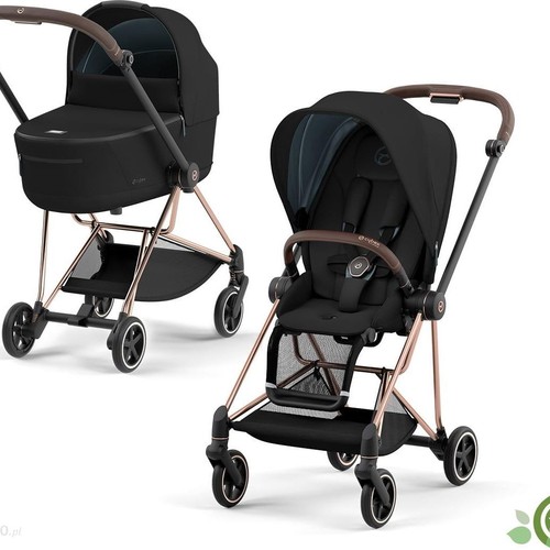 Carucior 2 in 1 Cybex Mios cadru Rose Gold, Onyx Black