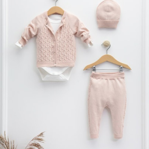 Nipperland Set Tricotat 4 piese pink 6804